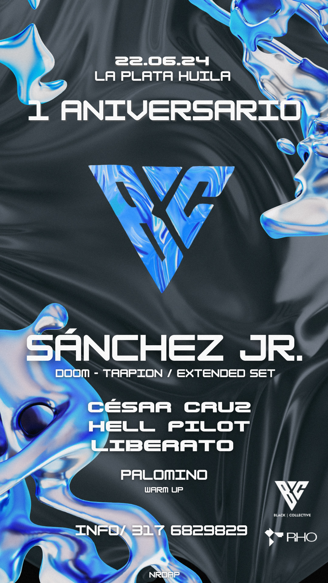 Flyer BYC 1 Aniversario — Sánchez Jr. y Cesar Cruz en La Plata, Huila